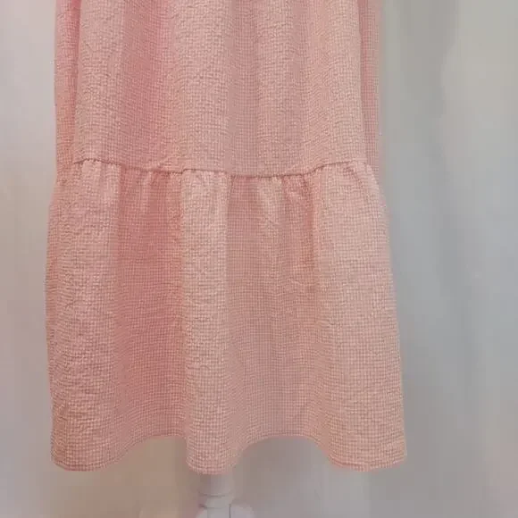 Beautiful Pink Gingham Midi Dress - Picture 3 of 9